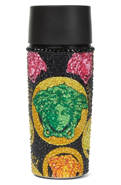 Versace Embellished-medusa Travel Mug In Nero Multicolor