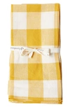 Farmhouse Pottery Set Of 4 Farmer's Gingham Check Napkins In Dark Yellow