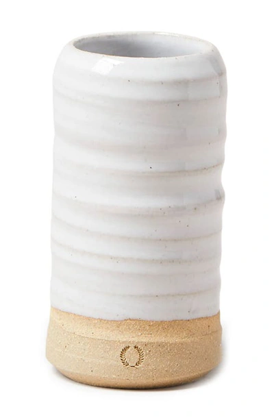 Farmhouse Pottery Mini Glazed Stoneware Vase In Open White