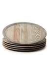 Farmhouse Pottery Crafted Wooden Charger In Grey