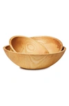 Farmhouse Pottery 12" Crafted Wooden Bowl In Natural
