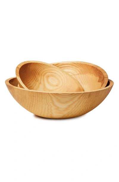 Farmhouse Pottery 12" Crafted Wooden Bowl In Natural