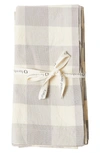 Farmhouse Pottery Farmer's Gingham Napkin, Set Of 4 In Light/pastel Gray