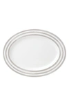 Kate Spade Grey Collection Stripe Oval Platter In White