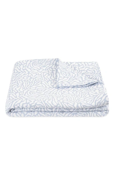 Matouk Cora Matelasse Coverlet In Blue/ White