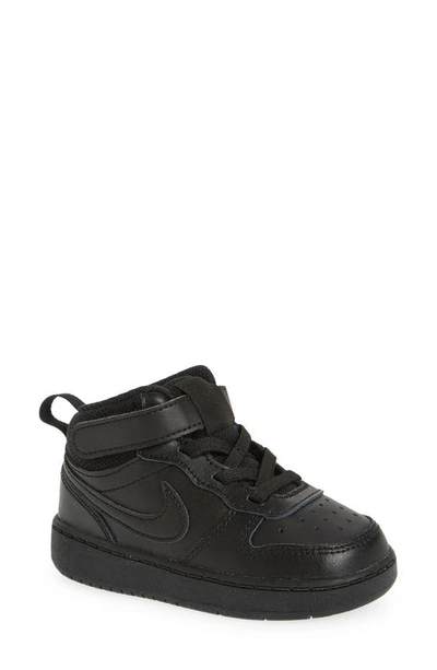 Nike Kids' Court Borough Mid 2 Sneaker In Black/ Black