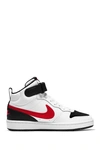 Nike Kids' Court Borough Mid 2 Gs In White/ University Red