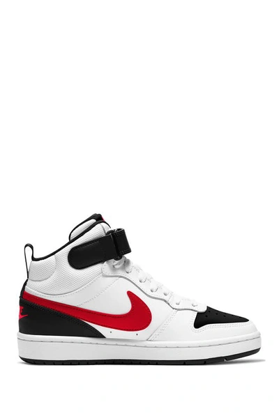 Nike Kids' Court Borough Mid 2 Gs In White/ University Red