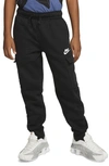Nike Sportswear Kids' Club Cargo Pants In Black/white