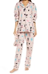 Pj Salvage Flannel Pajamas With Headband In Pink