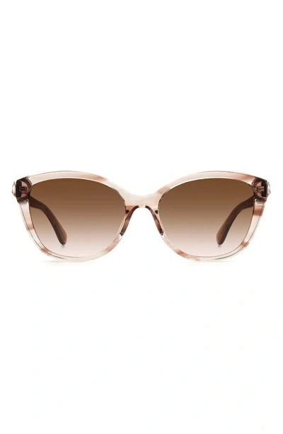 Kate Spade Hensley 55mm Cat Eye Sunglasses In Beige / Brown Pink