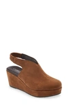 Cordani Donny Slingback Platform Wedge In Clove Suede