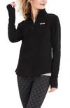 Vineyard Vines Dreamcloth Relaxed Half Zip Sweatshirt In Jet Black