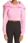 JACQUEMUS RISOUL MERINO WOOL LAYERED CROP SWEATER,213KN501-2200