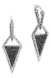 JOHN HARDY TIGA BLACK SAPPHIRE DROP EARRINGS,EBS9005254BLSBN