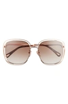 Chloé Carlina 58mm Square Sunglasses In Gold/brown