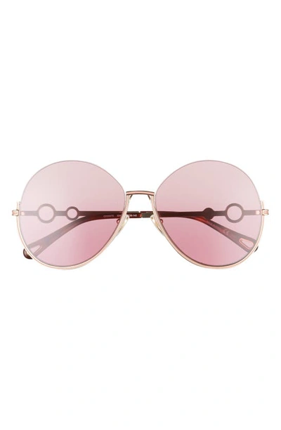 Chloé 61mm Round Sunglasses In Gold 2