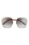 Chloé Women's Carlina 58mm Square Sunglasses In Gold/gray