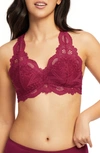 Fleur't Intimates Belle Époque Lace T-back Bralette In Sangria