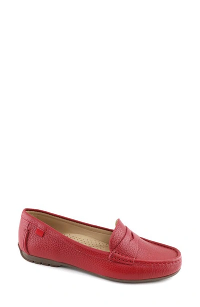 Marc Joseph New York Carrol Street Penny Loafer In Red Grainy