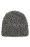 Totême Grey Alpaca Wool Beanie Hat In Dark Grey Melange