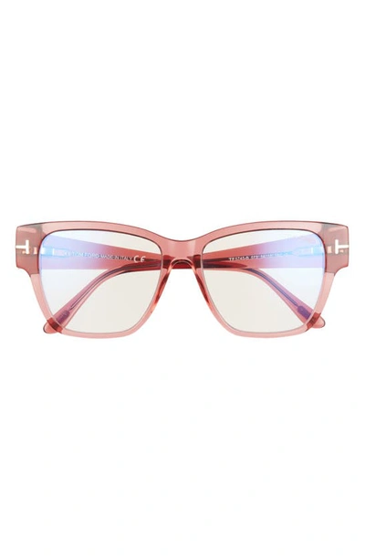 Tom Ford 54mm Square Optical Glasses In Pink