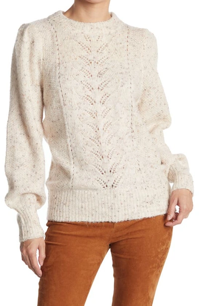 Frnch French Norene Puff Sleeve Sweater In Beige