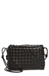 Bottega Veneta Large Loop Intrecciato Leather Shoulder Bag In Black Gold