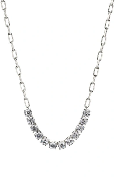 Nadri Zoe Cubic Zirconia Frontal Necklace In Rhodium