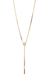 Nadri Gemma Bar & Pave Disc Lariat Necklace, 18-20 In Gold