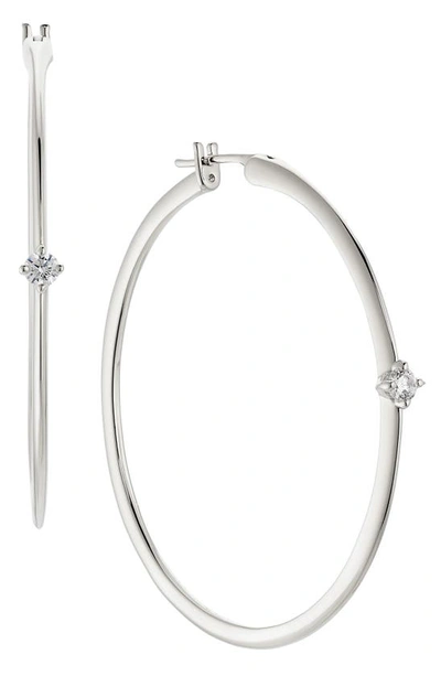 Nadri Zoe Cubic Zirconia Hoop Earrings In Silver