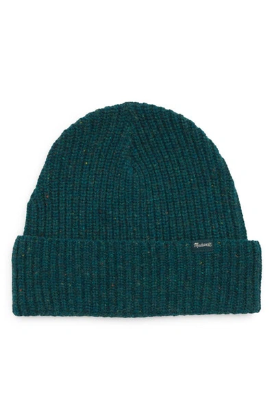 Madewell Chunky Merino Wool Cuff Beanie In Midnight Green