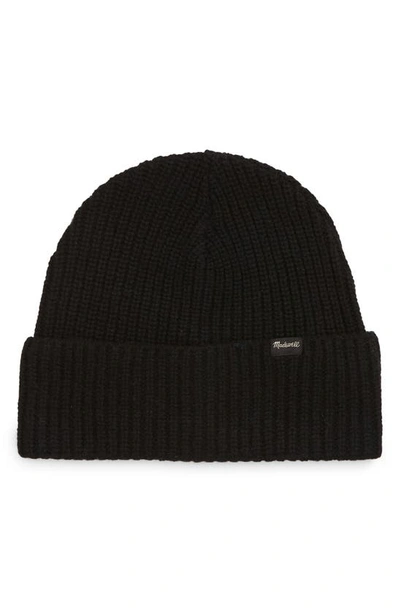 Madewell Chunky Merino Wool Cuff Beanie In True Black