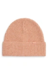 Madewell Chunky Merino Wool Cuff Beanie In Peach Cream
