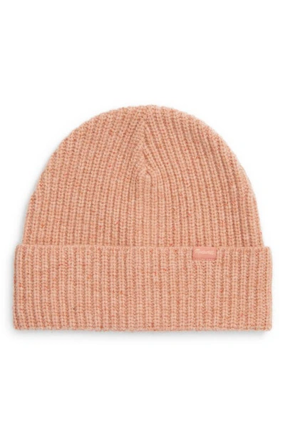 Madewell Chunky Merino Wool Cuff Beanie In Peach Cream