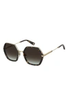Marc Jacobs 53mm Gradient Square Sunglasses In Havana / Brown Gradient