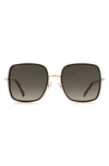 Jimmy Choo Jaylas 57mm Square Sunglasses In Gold / Brown Gradient