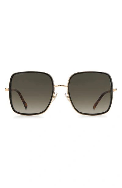 Jimmy Choo Jaylas 57mm Square Sunglasses In Gold / Brown Gradient