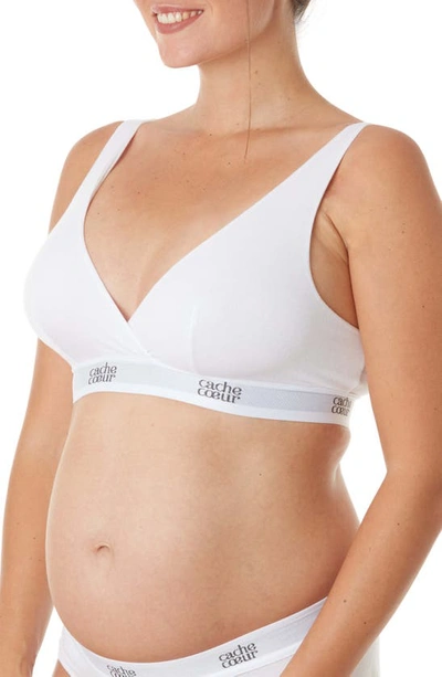 Cache Coeur Life Maternity/nursing Bralette In White