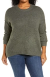 Vince Camuto Center Seam Crewneck Sweater In Charcoal