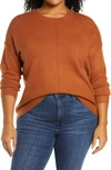 Vince Camuto Center Seam Crewneck Sweater In Sierra