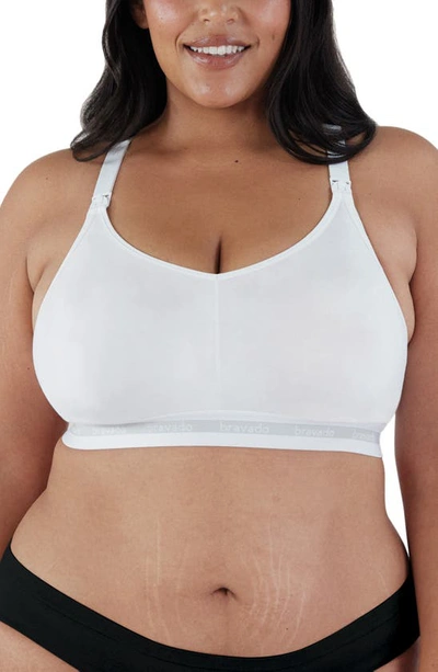 Bravado Designs Original Organic Cotton Blend Extended Cup Maternity/nursing Bra In White