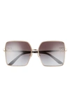 Dolce & Gabbana 60mm Square Sunglasses In Gold/ Light Grey