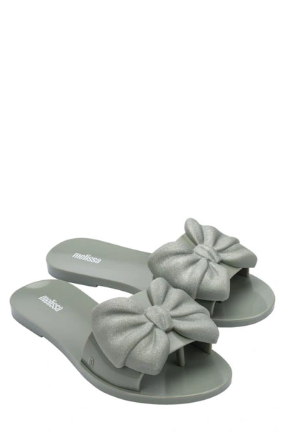 Melissa Babe Ii Bow Slide Sandal In Green