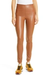 Rag & Bone Nina High Waist Pull On Faux Leather Skinny Pants In Cognac