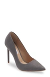 Steve Madden Vala Pointed Toe Pump In Grey Nubuck