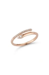 Dana Rebecca Designs Reese Brooklyn Knife Edge Bypass Ring In Rose Gold