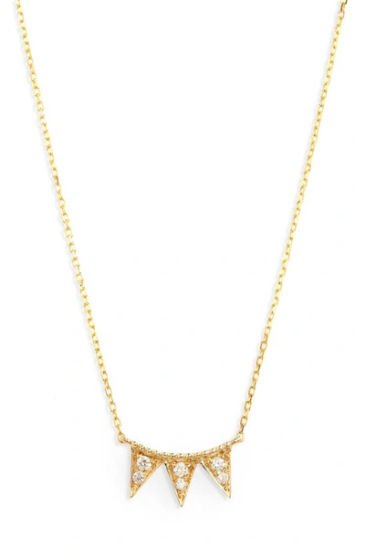 Dana Rebecca Designs Emily Sarah Triple Triangle Diamond Necklace In Yellow Gold