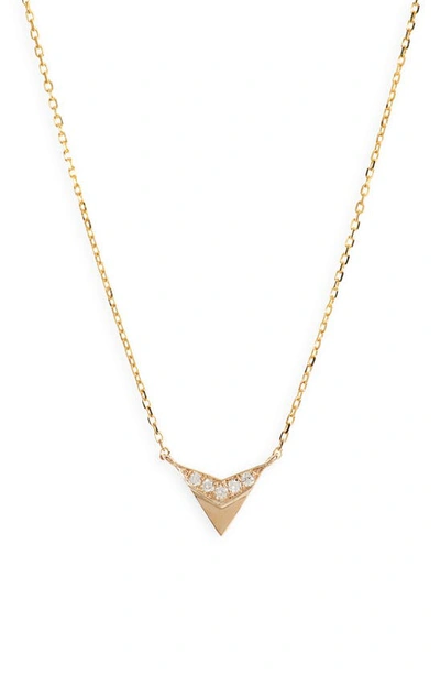 Dana Rebecca Designs Emily Sarah Diamond Arrow Necklace In Yellow Gold