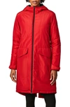 Bernardo Insulated Hooded Raincoat In Crimson Red